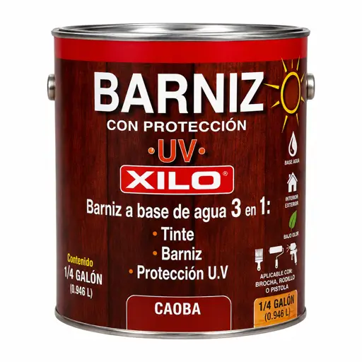 BARNIZ 3 EN 1 CAOBA 1/4 XILO