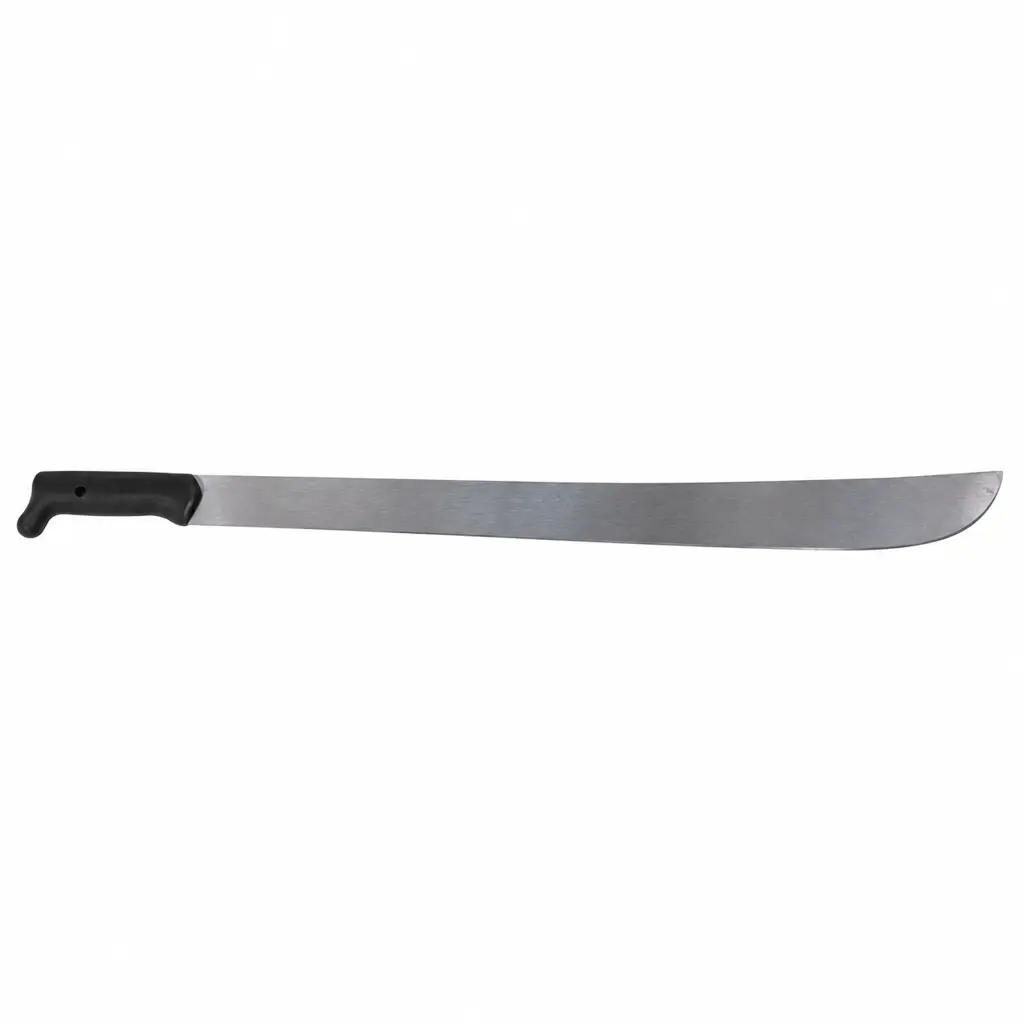 Machete Corneta de 28 pulgadas con hoja pulida de acero y mango de plástico negro 1