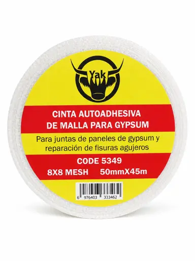 CINTA 50MM X 45M FIBRA ADHESIVA PARA GYPSUM YAK