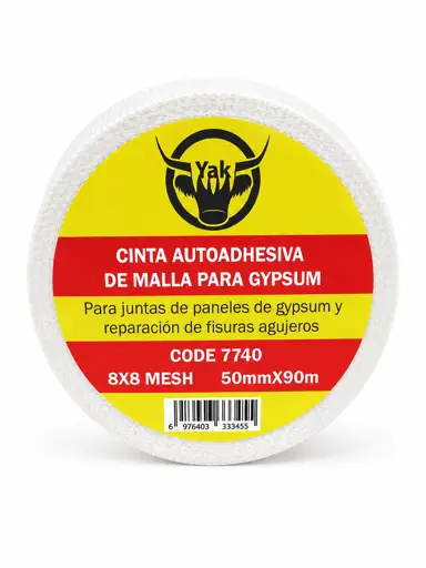 CINTA 50MM X 90M FIBRA ADHESIVA PARA GYPSUM YAK