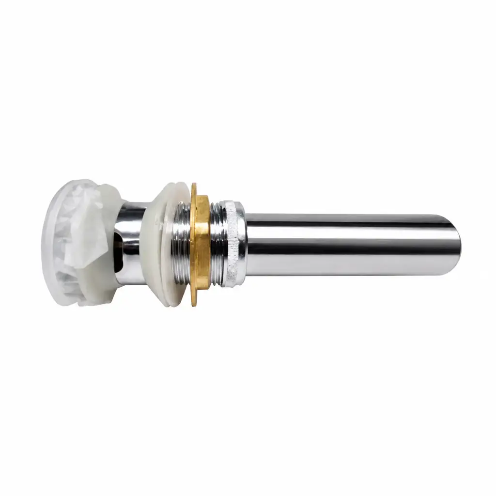 Desagüe tipo push cromado marca Miber para lavatorio con rebosadero 2