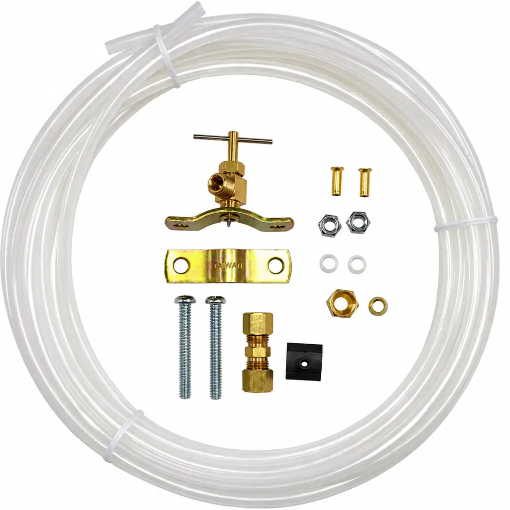 Kit de instalación Uniflex para ice maker con manguera flexible y accesorios de compresión de latón 1