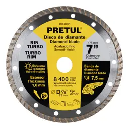 DISCO DIAMANTE 7" TURBO PRETUL