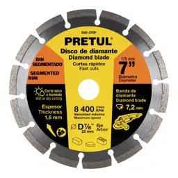 DISCO DIAMANTE 7" SEGMENTADO PRETUL