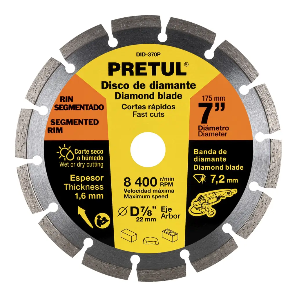 DISCO DIAMANTE 7" SEGMENTADO PRETUL