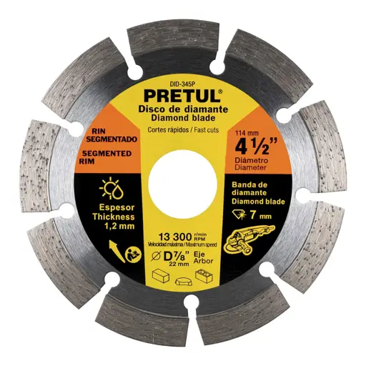 DISCO DIAMANTE 4 1/2" SEGMENTADO PRETUL