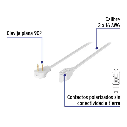 EXTENSION ELECTRICA 3M BLANCA VOLTECK