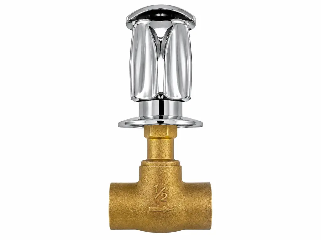 Llave metálica para ducha Emerald de media pulgada con acabado cromado 2