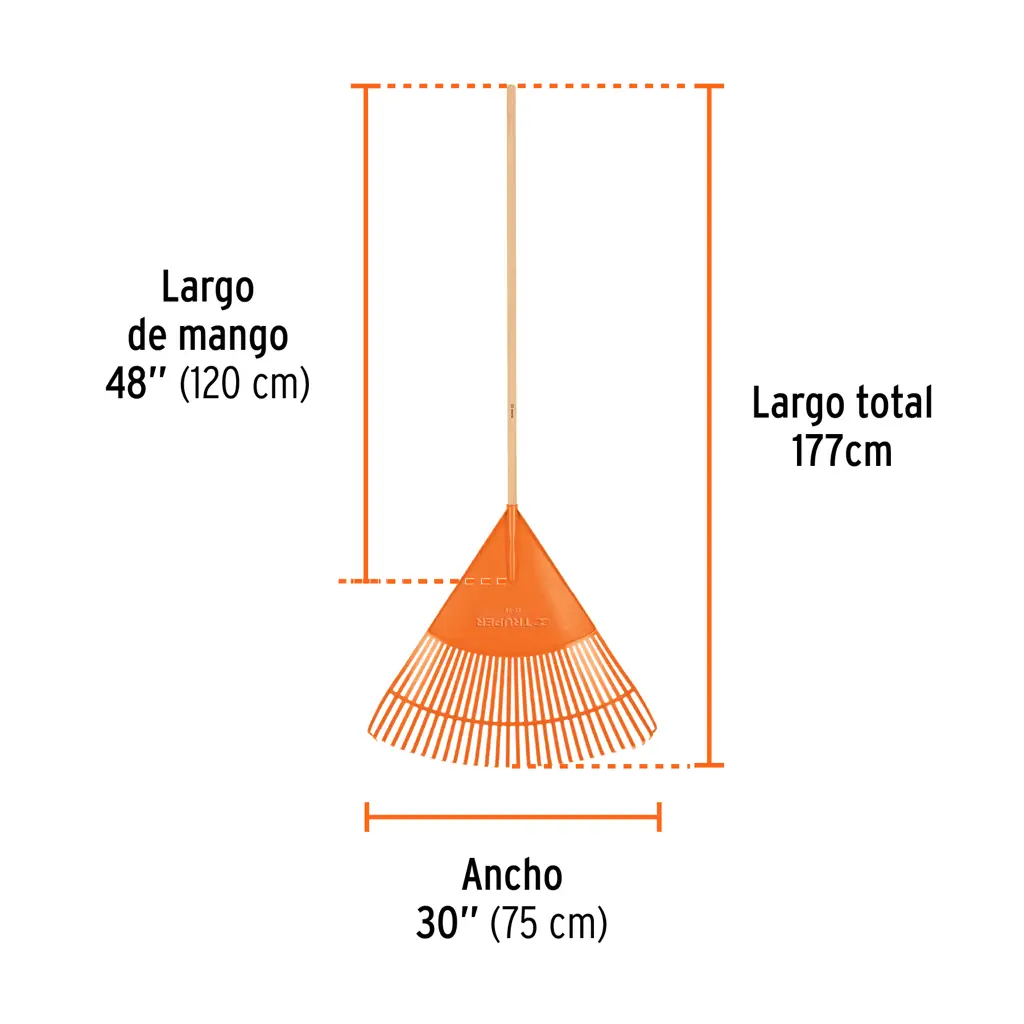 RASTRILLO PLASTICO 30 DIENTES CON CABO TRUPER — vista 3