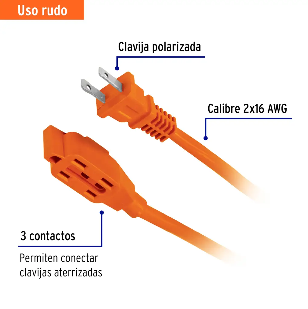 EXTENSION ELECTRICA USO RUDO 6M VOLTECK — vista 2