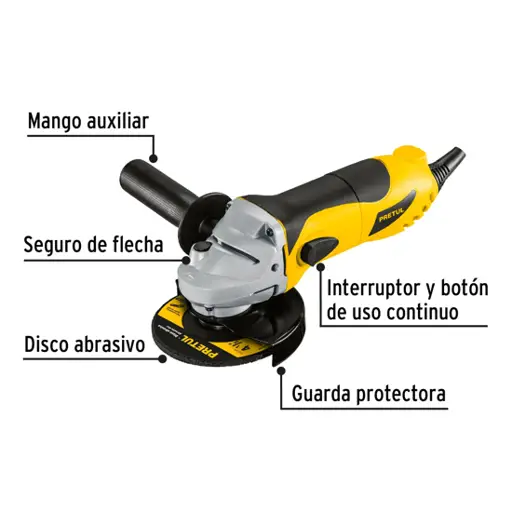 ESMERILADORA ANGULAR 4 1/2 700W PRETUL