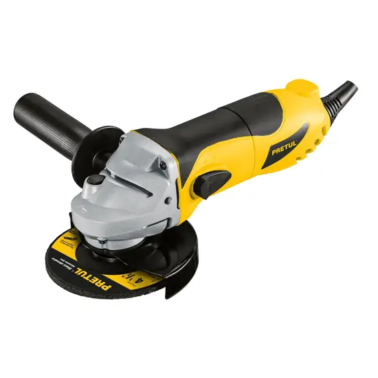 Esmeriladora angular Pretul de 4 1/2 pulgadas y 700W de potencia con mango lateral 1