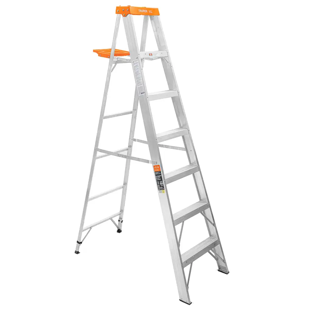 ESCALERA ALUMINIO TIJERA 6 PELDAÑOS CON BANDEJA TRUPER