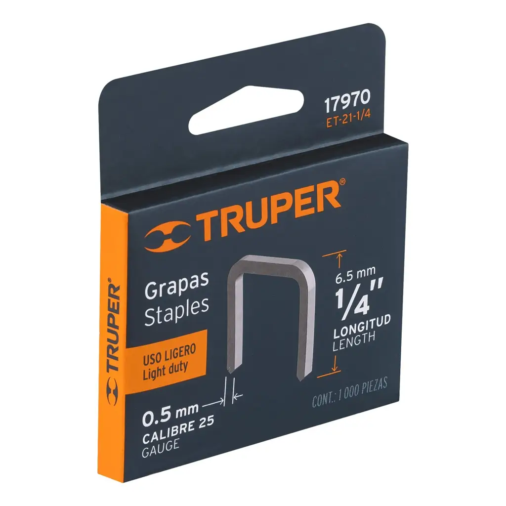 CAJA GRAPAS PARA GRAPADORA ET21-1/4 TRUPER