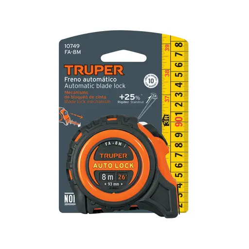 CINTA METRICA 8M AUTOLOCK CONTRA IMPACTO TRUPER