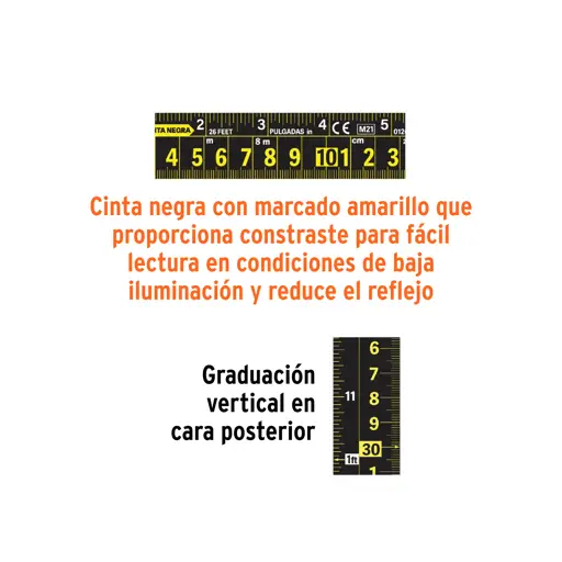 CINTA MÉTRICA 8M NEGRO CONTRA IMPACTOS TRUPER