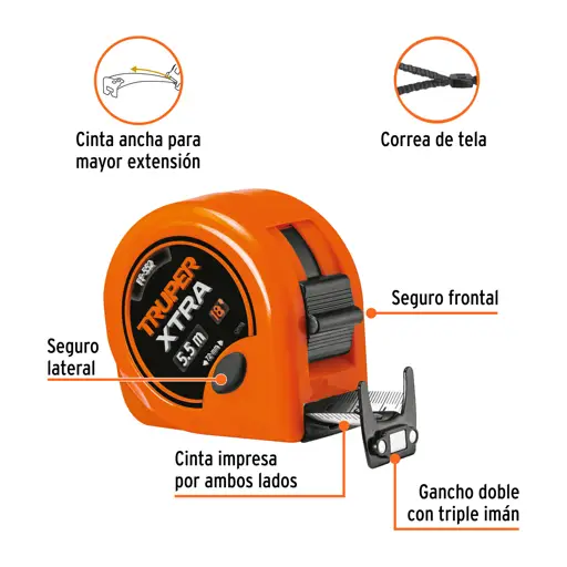 CINTA METRICA XTRA 5.5M ANCHA 28MM TRUPER