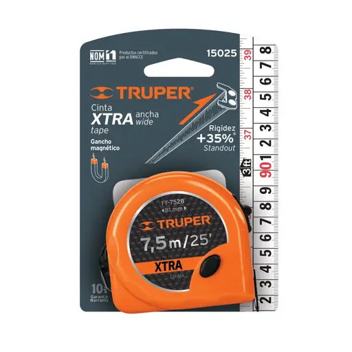 CINTA METRICA XTRA 7.5M ANCHA 28MM TRUPER
