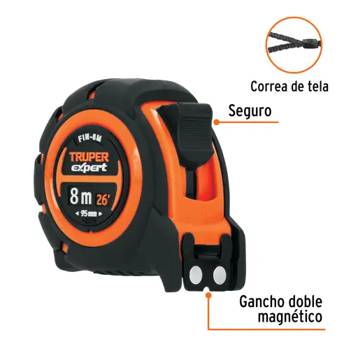 CINTA METRICA 8M CONTRA IMPACTO INDUSTRIAL TRUPER