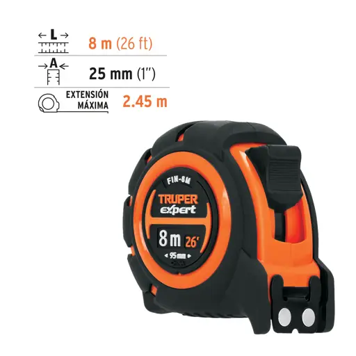 CINTA METRICA 8M CONTRA IMPACTO INDUSTRIAL TRUPER