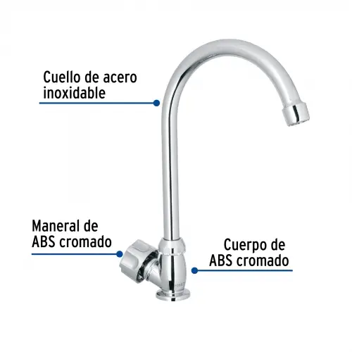 CACHERA CUELLO GANSO CROMADA 1 HUECO FOSET