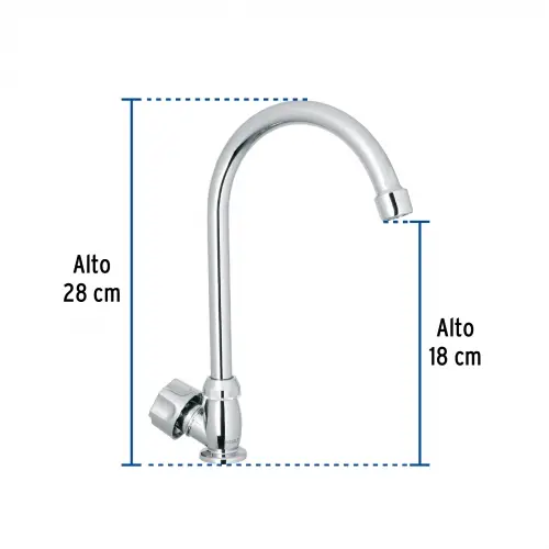 CACHERA CUELLO GANSO CROMADA 1 HUECO FOSET