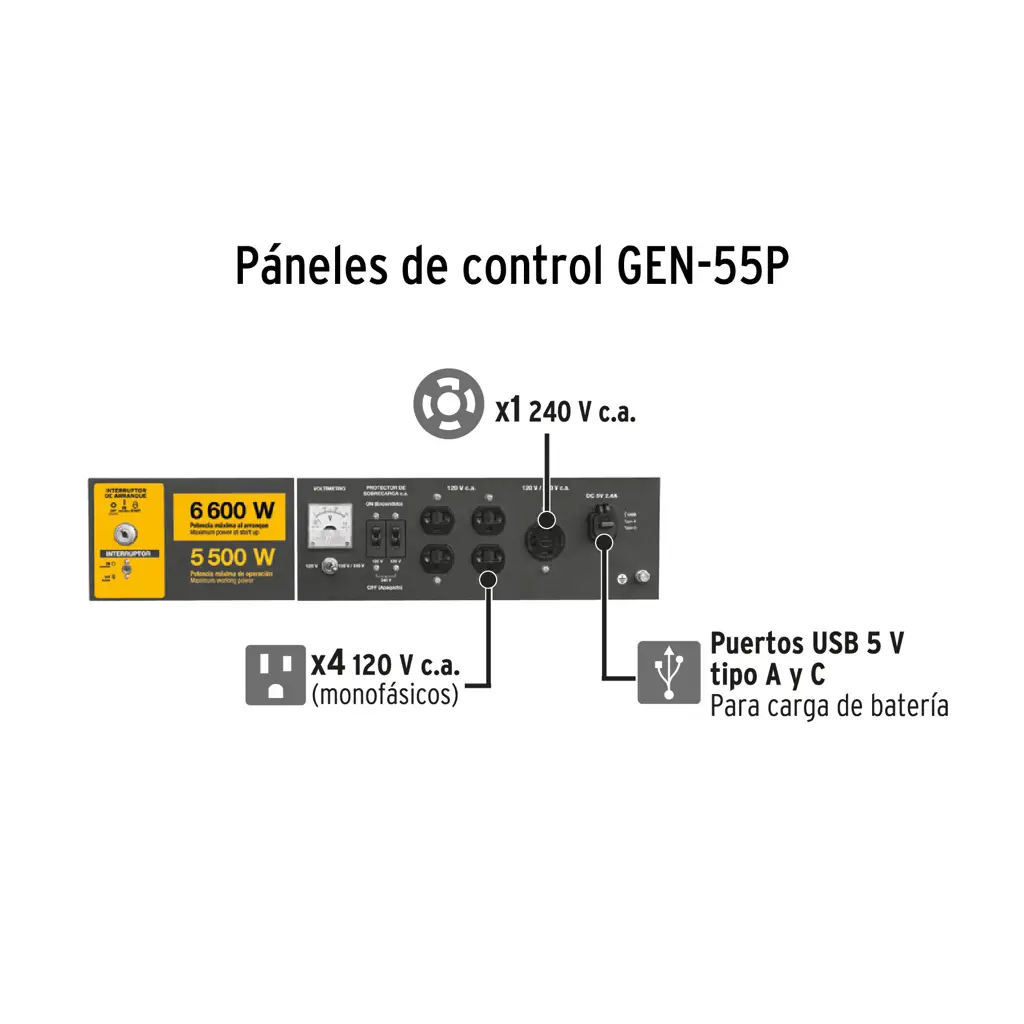 GENERADOR PORTATIL 5.500W A GASOLINA PRETUL — vista 5