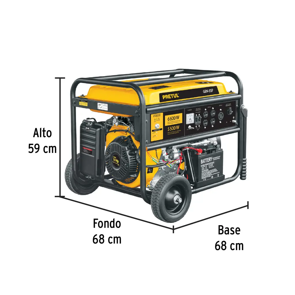 GENERADOR PORTATIL 5.500W A GASOLINA PRETUL — vista 6
