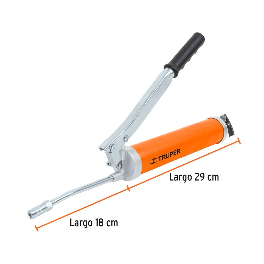 Engrasadora manual Truper reforzada de 14 onzas para aplicar grasa en maquinaria. 3