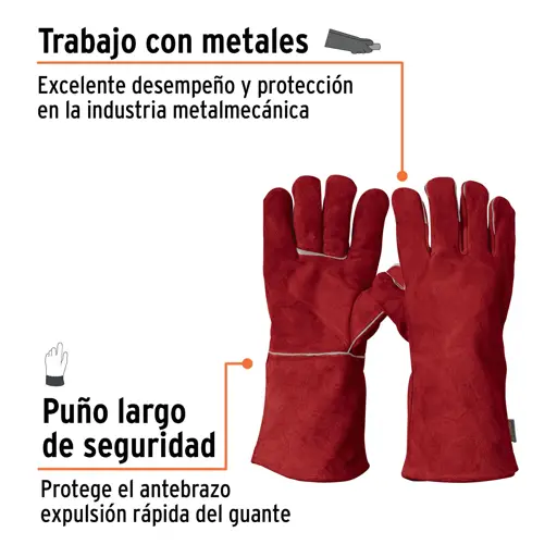 GUANTE CUERO ROJO SOLDADOR TRUPER