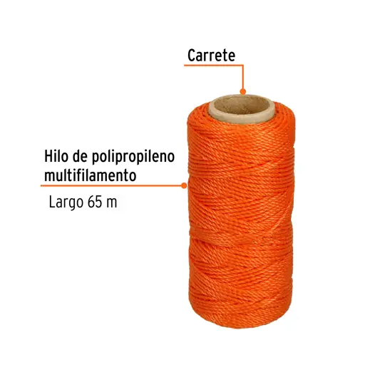 CUERDA PARA ALBAÑIL NARANJA 65M TRUPER