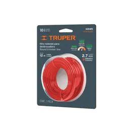 CUERDA PARA CORTAR ZACATE ROJO 12MX2.7MM TRUPER