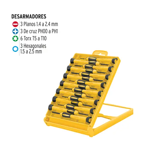 JUEGO DE 15 DESATORNILLADORES PARA JOYERO PRETUL