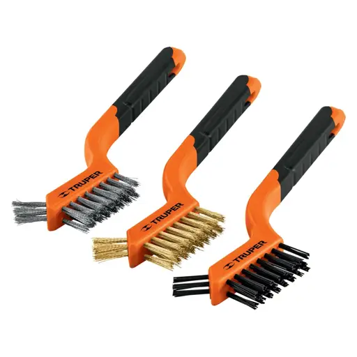 JUEGO CEPILLOS MINI ACERO TRUPER (PAQUETE DE 3)