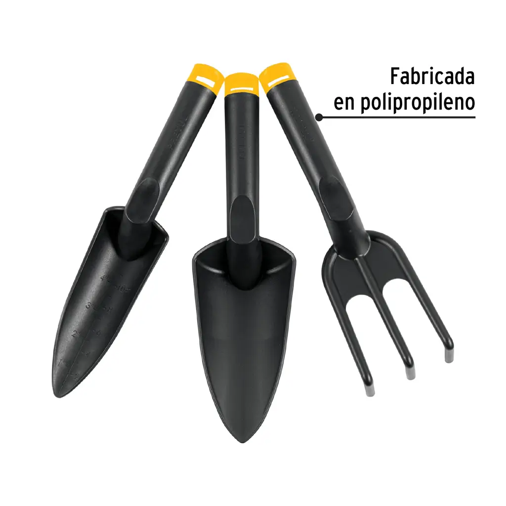 Juego de herramientas para jardín Pretul de tres piezas que incluye pala, trasplantador y bieldo manual 2