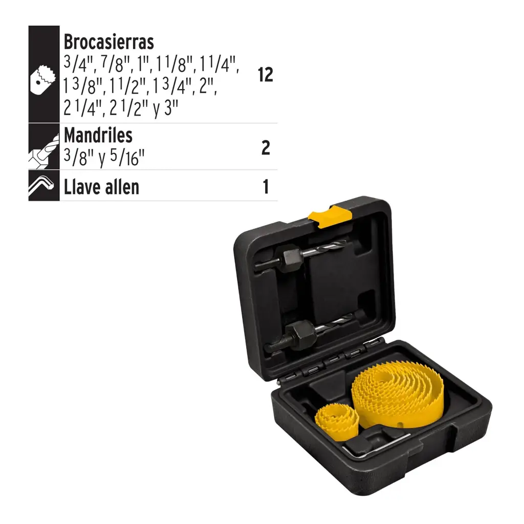 JUEGO DE BROCA SIERRA 15 PIEZAS PRETUL — vista 3