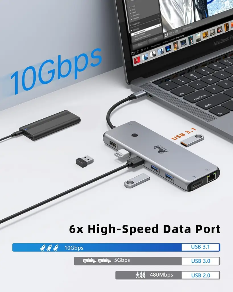 DONGLE USB C 13 EN 1 LIONWEI — vista 3