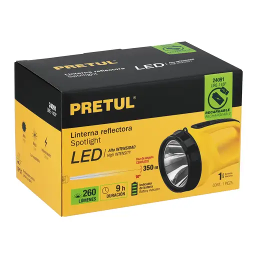 LINTERNA RECARGABLE 5 LED PRETUL