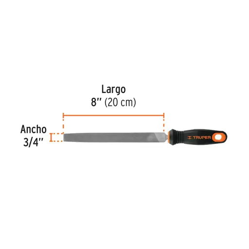 LIMA PLANA BASTARDA 8" CON MANGO TRUPER