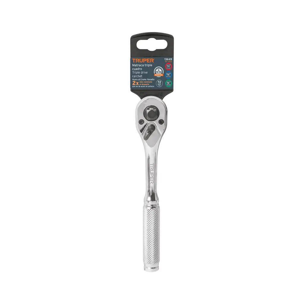 RATCH TRIPLE ANTIDERRAPE 1/4-3/8-1/2 TRUPER — vista 4