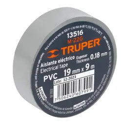 TAPE ELECTRICO GRIS 3/4X9M TRUPER