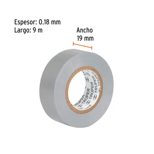 TAPE ELECTRICO GRIS 3/4X9M TRUPER