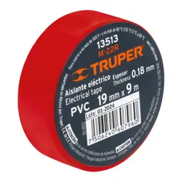 TAPE ELECTRICO ROJO 3/4X9M TRUPER