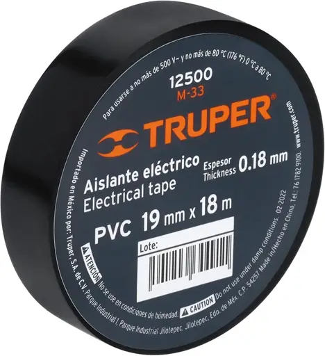 TAPE ELECTRICO NEGRO 3/4X18M TRUPER