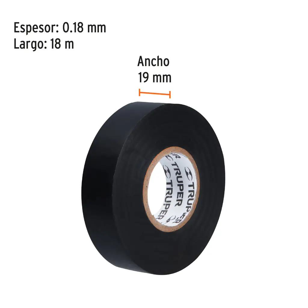 TAPE ELECTRICO NEGRO 3/4X18M TRUPER — vista 3