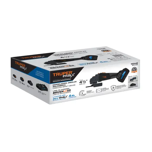 ESMERILADORA INALAMBRICA 4-1/2" TRUPER MAX