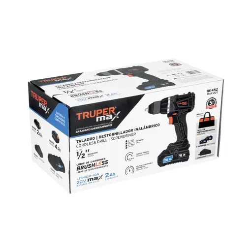 TALADRO INALAMBRICO 20V 1/2" TRUPER MAX
