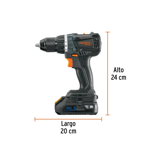 TALADRO INALAMBRICO 20V 1/2" TRUPER MAX
