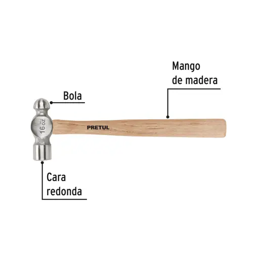 MARTILLO DE BOLA 16ONZ PRETUL