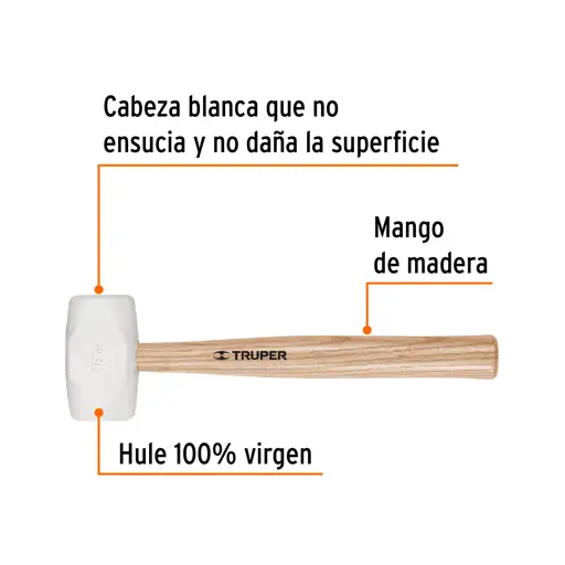 MAZO DE HULE 16ONZ TRUPER